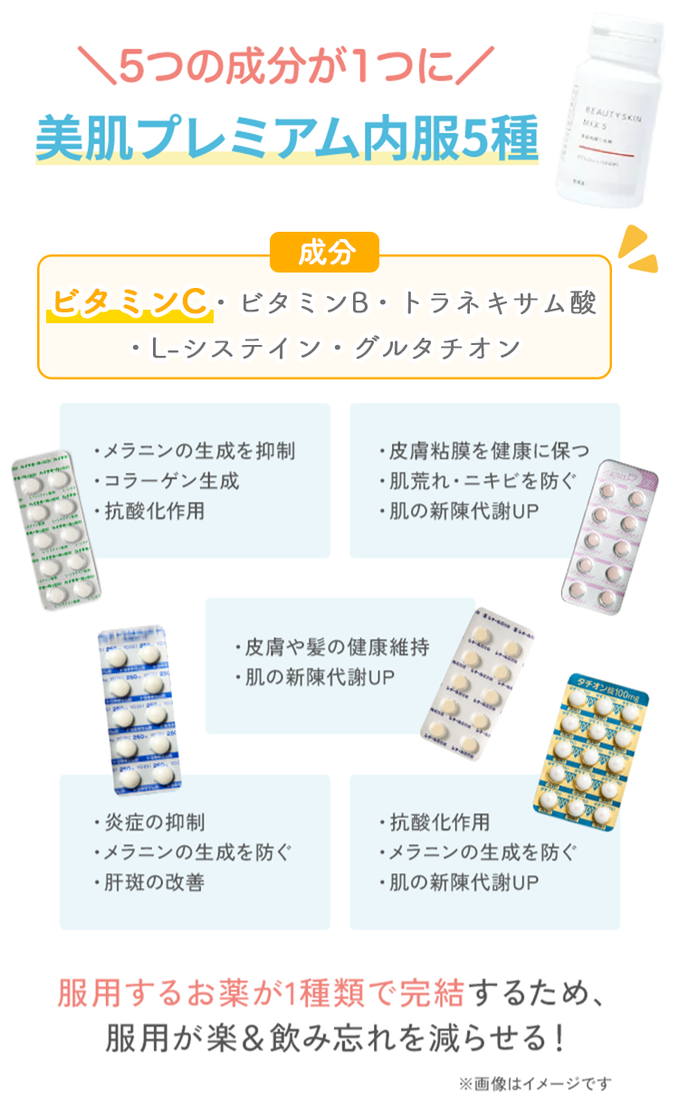美肌プレミアム内服5種詳細